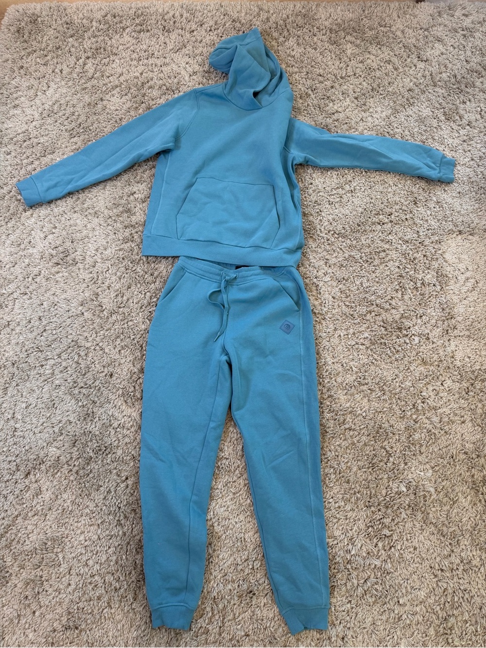 MPG Teal Blue Kids Hooded Sweatshirt & Joggers Set